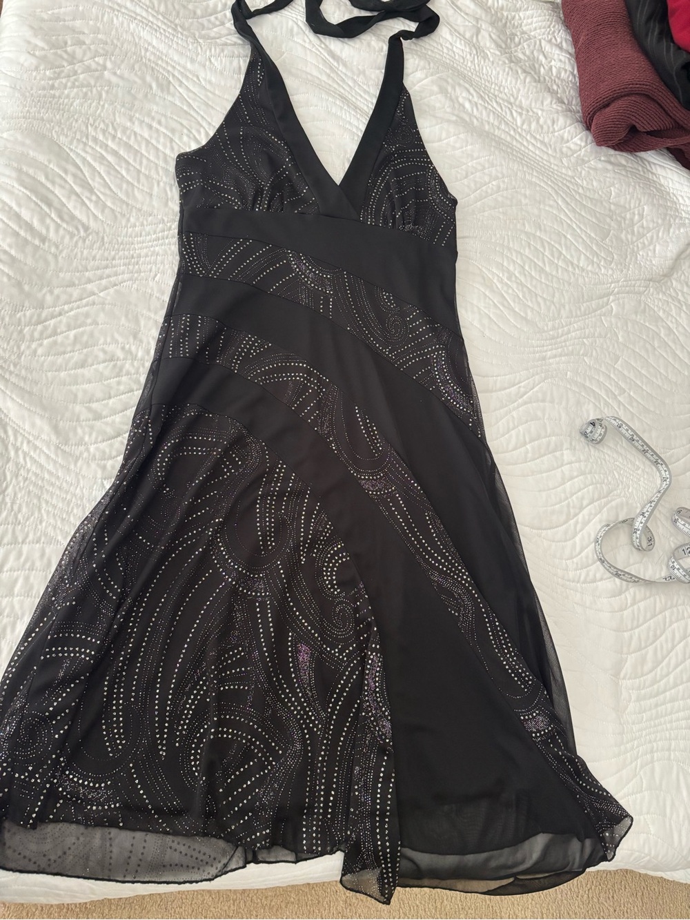 Halter Evening Dress with Sparkle Detail